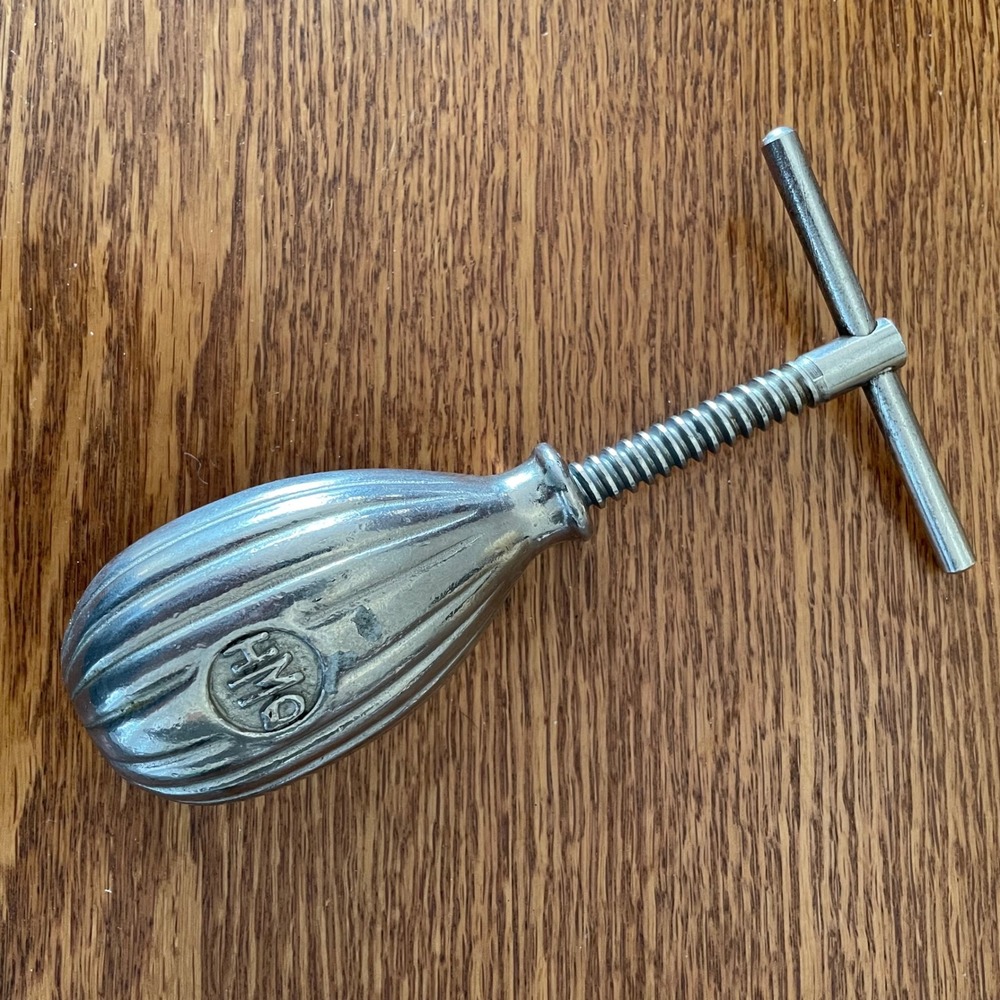 1940s HMQ Henry Marcus‎ Quackenbush Cast Metal Hand Crank Vice Turn Nutcracker